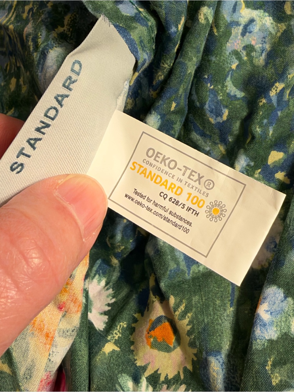 Cuddledown Monet Percale Floral Green King Duvet Cover, 5 Shams - Picture 6 of 10